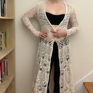 Lacy knit cardigan/coverup, size S